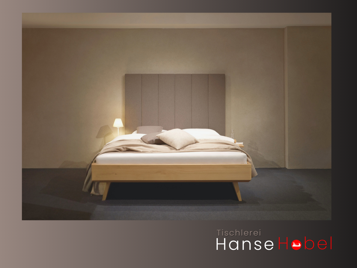 Produktbild: Bettkasten KIEL – Massivholzbett mit klarer Form und Holzbeinen